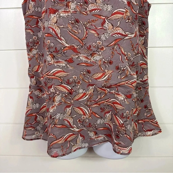 CAbi #3611 Mauve Purple Good Luck Bird Print Sleeveless Blouse sz XS - Picture 13 of 13